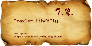 Traxler Mihály névjegykártya